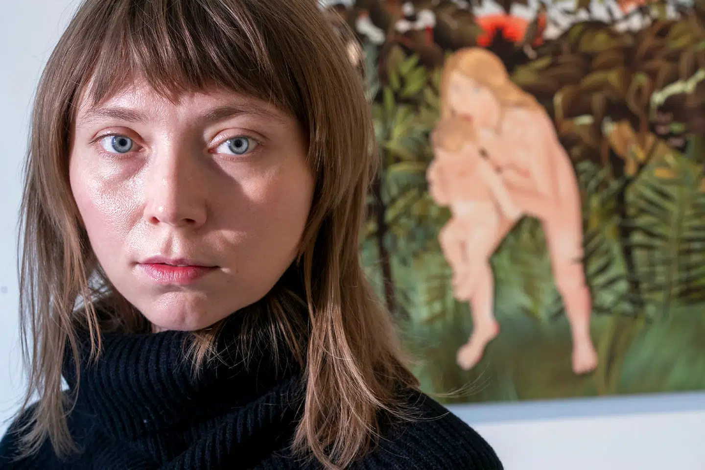 Den ukrainske kunstner Julia Beliaeva, der selv lige er sluppet ud af Ukraine med sit barn, udstiller i Galleri Sabsay der er ejet af ukrainske Masha Faurschou.