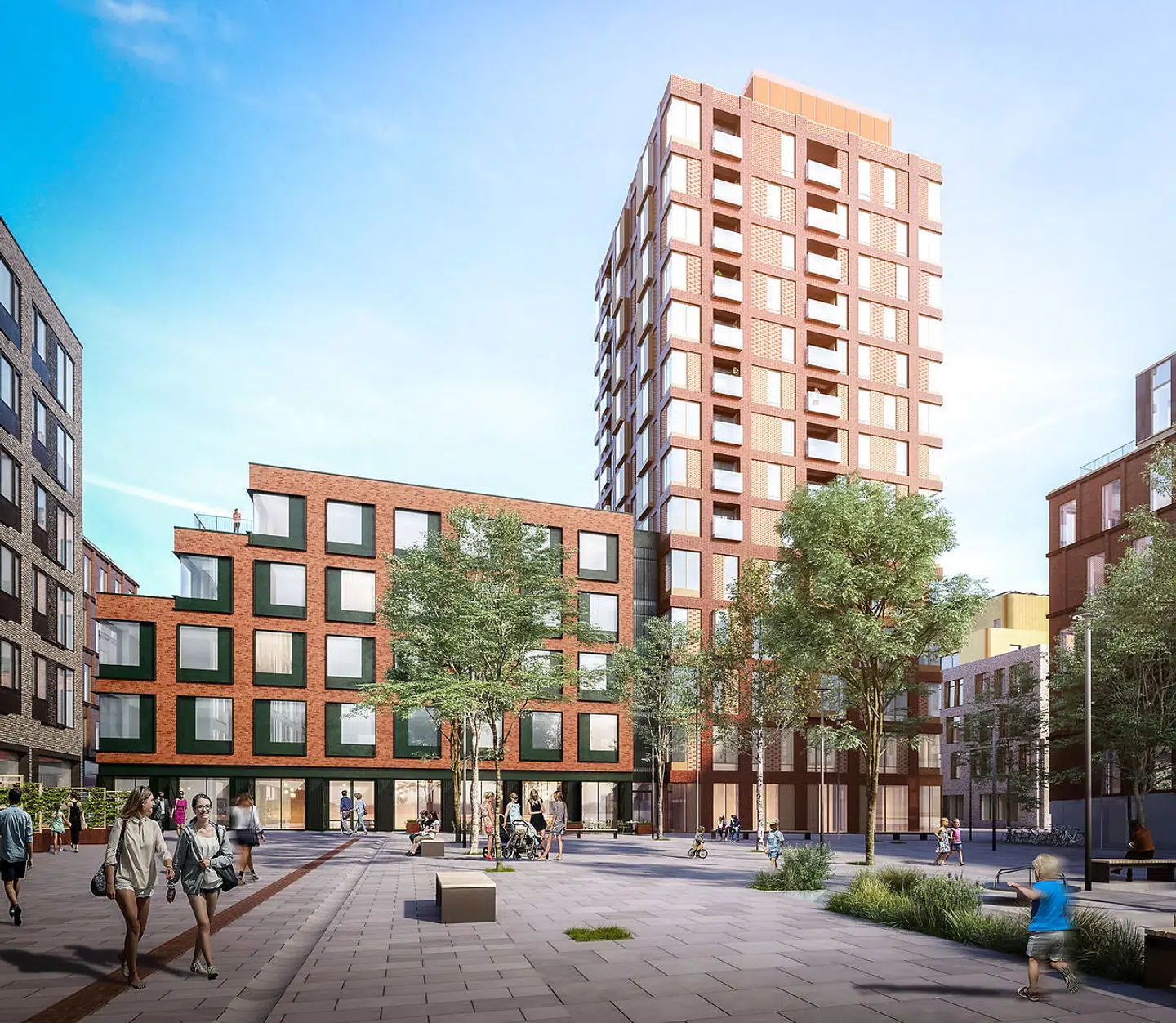 »Kildepladsen« står endnu ikke klar, men kommer til at huse Aamanns nye restaurant, der åbner til sommer.