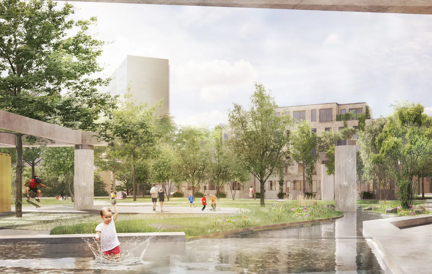 I et andet scenario nedrives Bispeengbuen, og trafikken føres under jorden i en tunnel, mens det grønne område suppleres med ny bebyggelse.