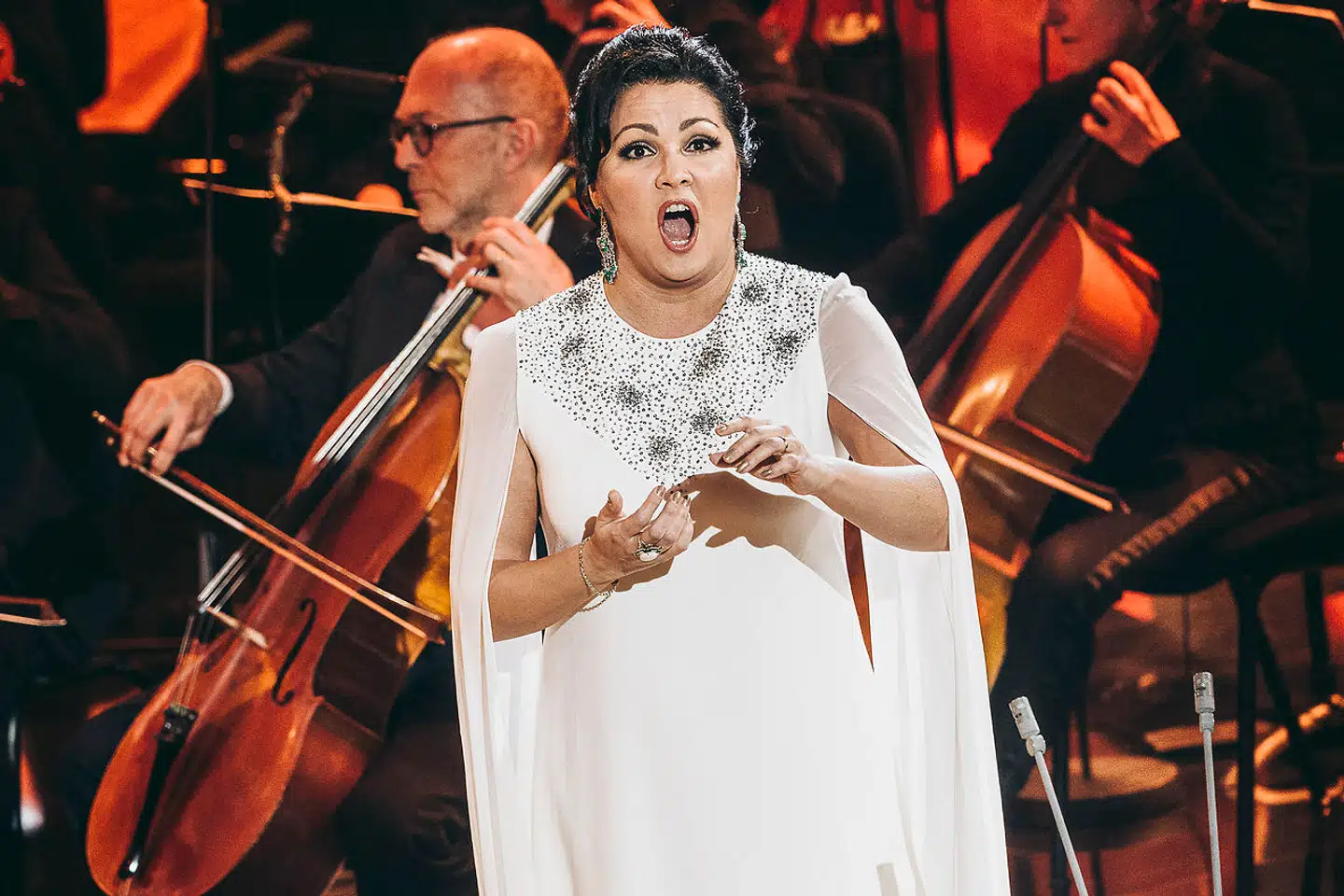 Den russisk-østrigske operasopran Anna Netrebko optrådte 21. februar sidste år i Metz, Frankrig.