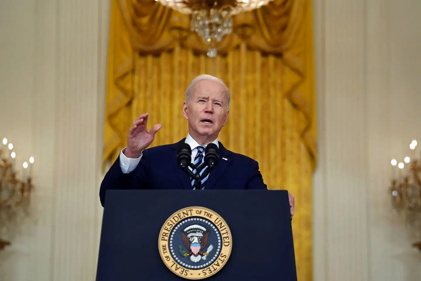Joe Biden holder pressemøde om krigen i Ukraine torsdag.