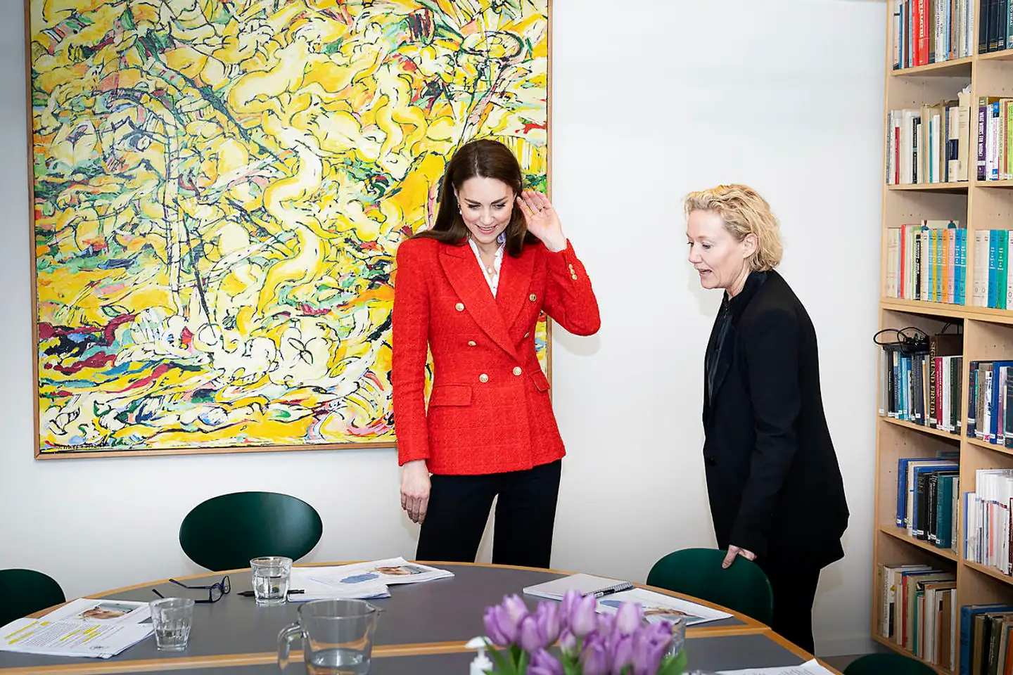Hertuginden af Cambridge, Catherine, besøger Copenhagen Infant Mental Health Programme på Københavns Universitet, tirsdag den 22. februar 2022. Hertuginden er på et to-dages arbejdsbesøg i Danmark. Før hertuginden blev gift med prins William var hun kendt som Kate Middleton.