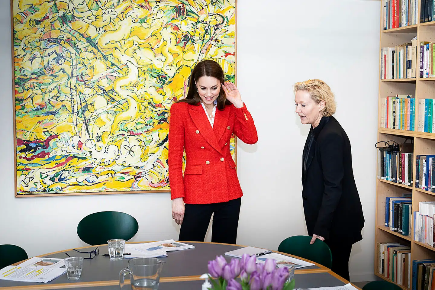 Hertuginden af Cambridge, Catherine, besøger Copenhagen Infant Mental Health Programme på Københavns Universitet, tirsdag den 22. februar 2022. Hertuginden er på et to-dages arbejdsbesøg i Danmark. Før hertuginden blev gift med prins William var hun kendt som Kate Middleton.