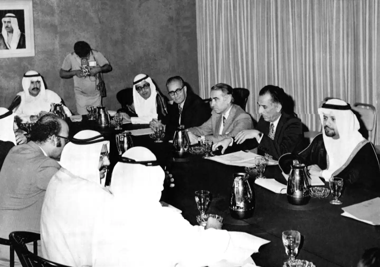 En underkomité af OPEC mødtes i november 1973 for at diskutere oliepriserne, efter at organisationen et par uger før var blevet enig om at indføre en olieembargo mod alle de lande, der støttede Israel i Yom Kippur-krigen. Arkivfoto: AP/Ritzau Scanpix