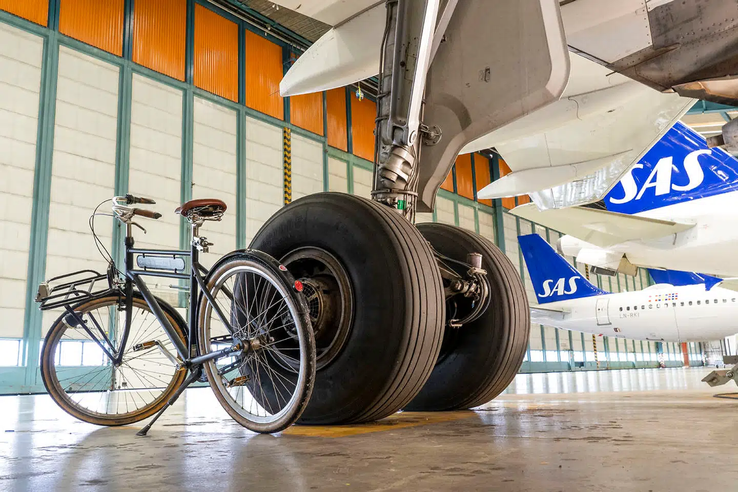 SAS-fly til service i hangar i Københavns Lufthavn januar 2022.