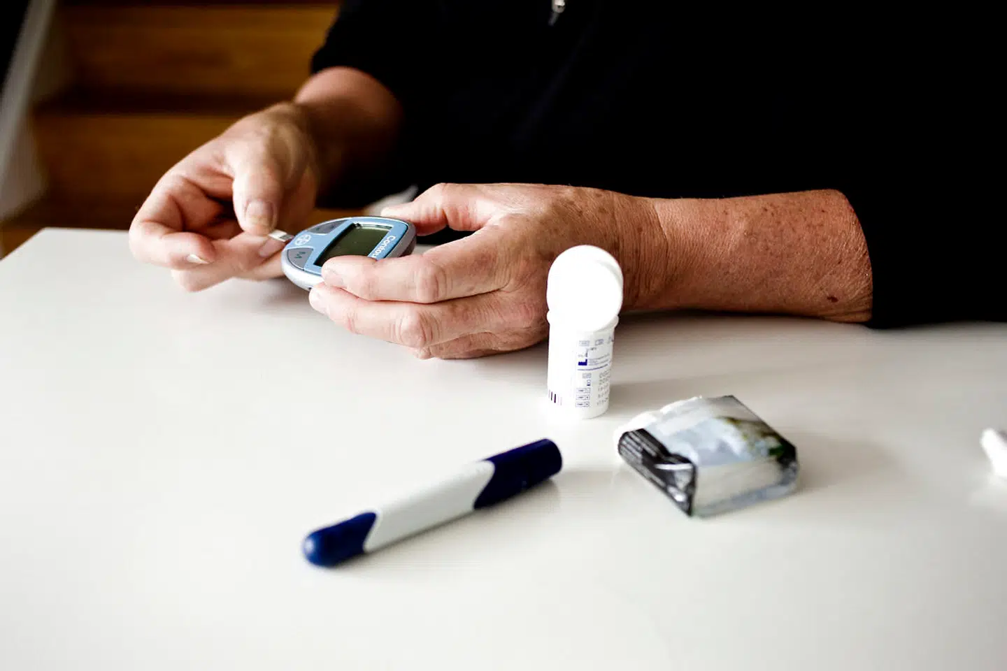 Arkivfoto: Blodsukkermåling.