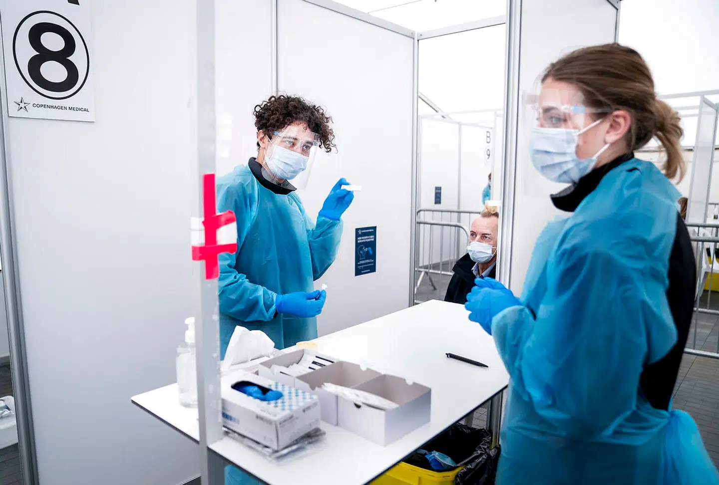 Testcentret for lyntests i Fælledparken i København.