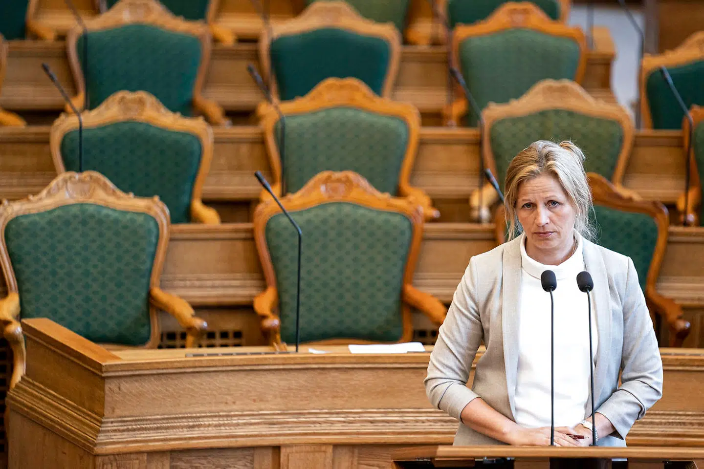 Marie Krarup (DF) mener, at Dansk Folkepartis folketingsgruppe kan blive splittet, hvis Morten Messerschmidt bliver formand. Selv overvejer hun også at gå, hvis det bliver tilfældet. Arkivfoto.