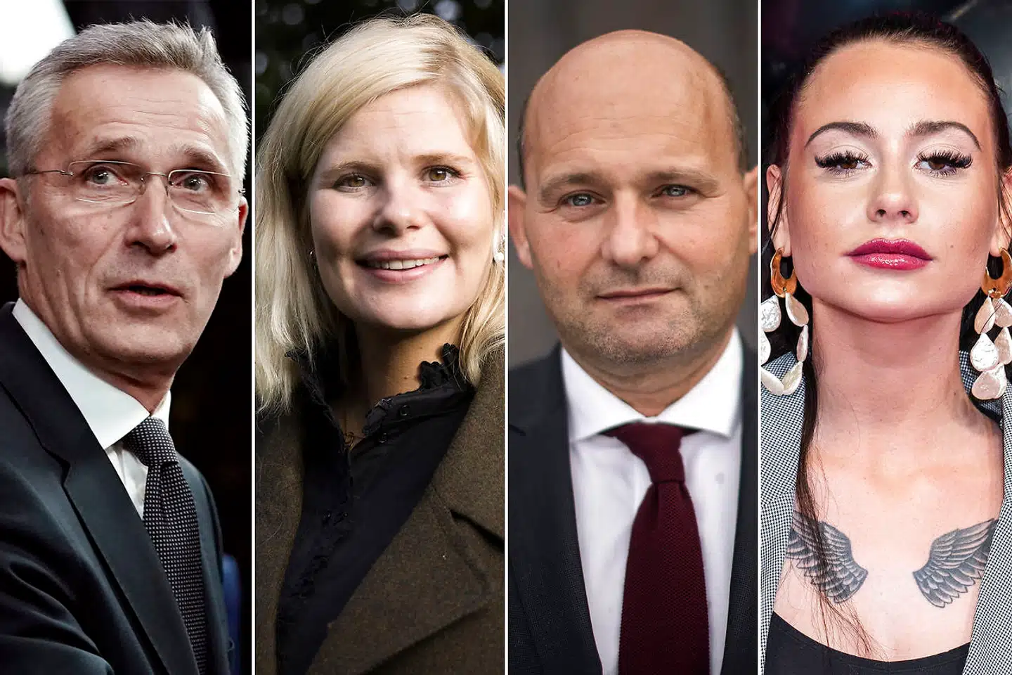 Jens Stoltenberg, Sofie Linde, Søren Pape Poulsen og Tessa.