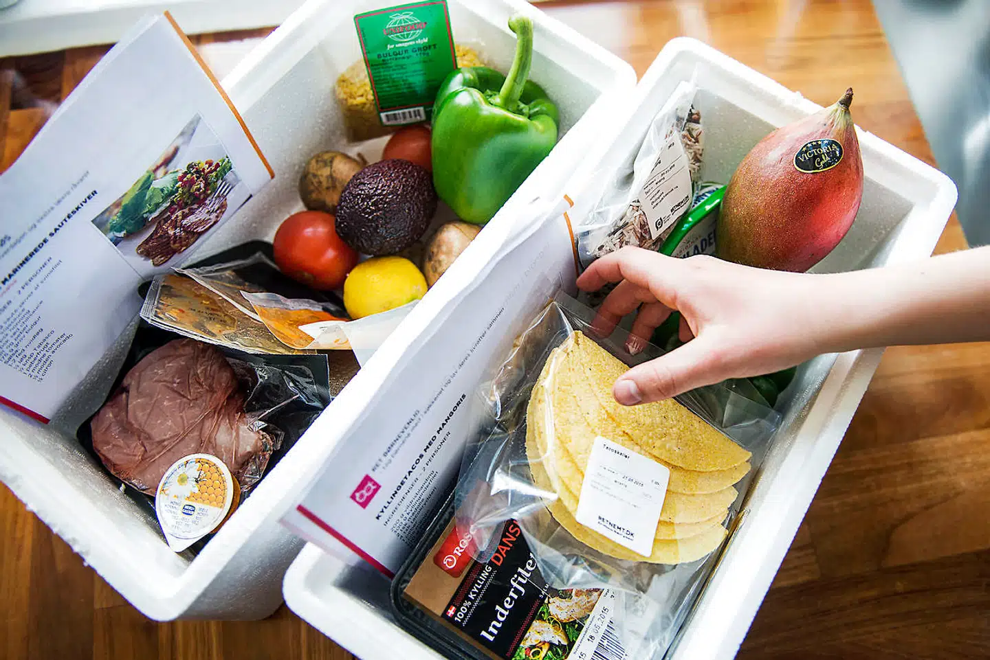 Arkivfoto af måltidskasse.