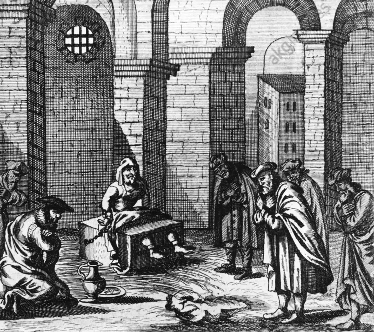 Sabbatai Zevi som fange hos sultanen. Stik fra 1600-tallet. Foto: Alamy Photoes.