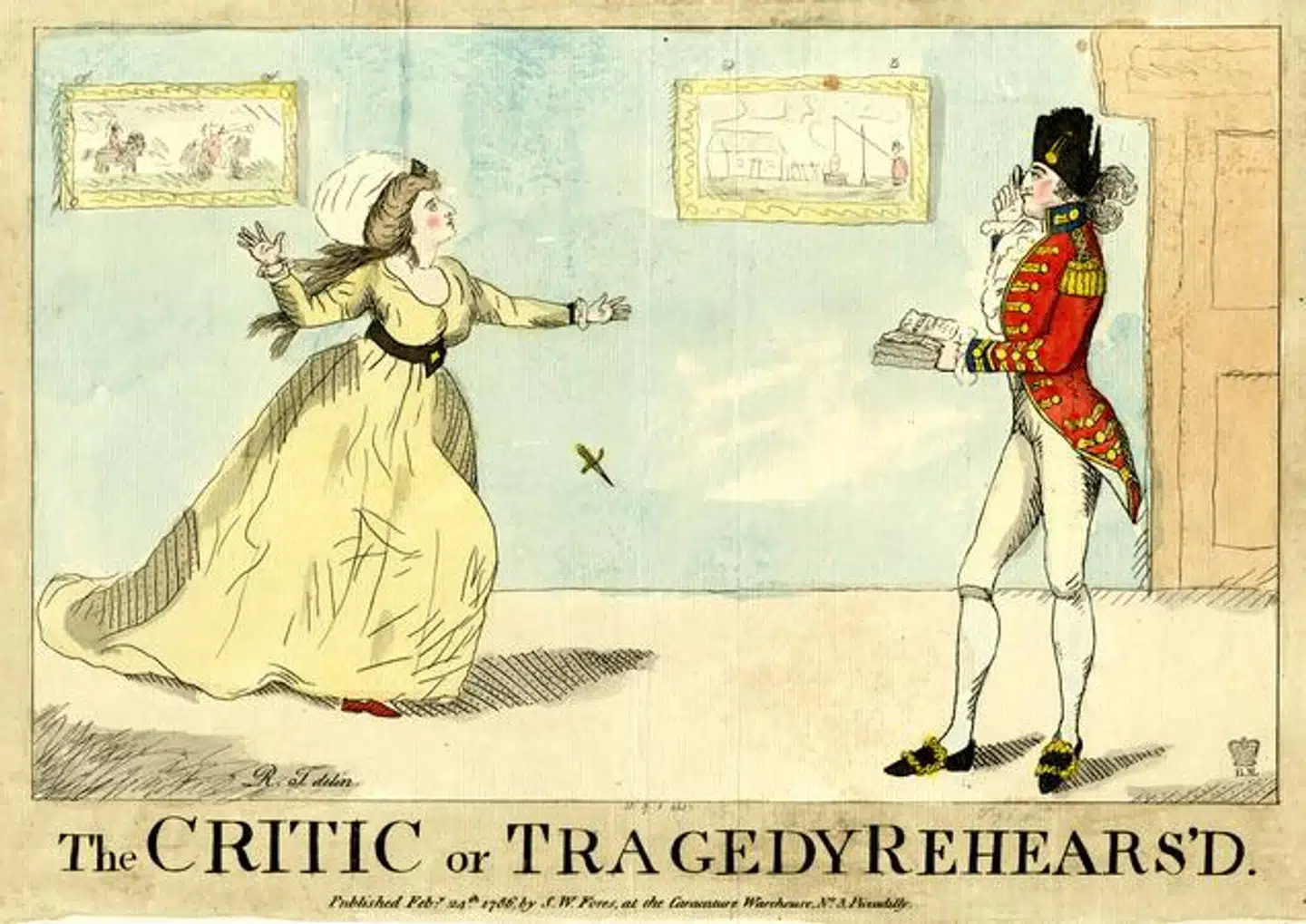 Mary Wells kom fra ydmyge kår, men blev en hot skuepillerinde i London. Her ses hun i en satirisk tegning fra 1780erne. Hun spillede også store roller i bl.a. Shakespeares stykker. Hun forelskede sig i Joseph Sumbel og indgik ægteskab med ham i gældsfængslet, hvor de begge sad. I sine erindringer giver hun en kritisk skildring af ham.