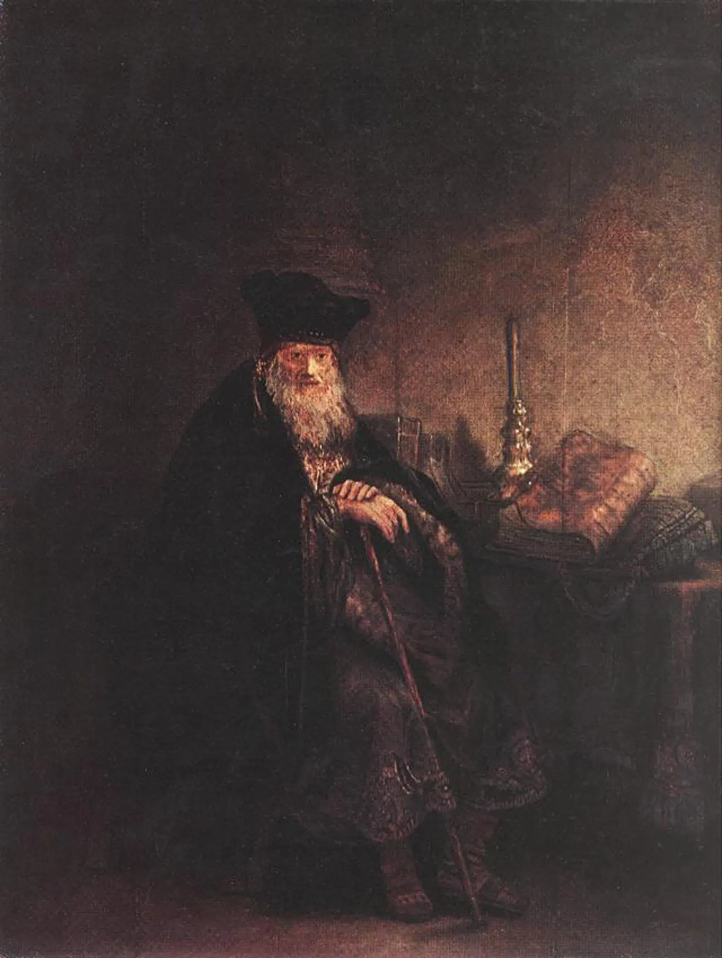 Rembrandt malede dette maleri af en gammel rabbiner, samtidig med at Holger Paulli var i Amsterdam. Foto: Alamy Photoes.