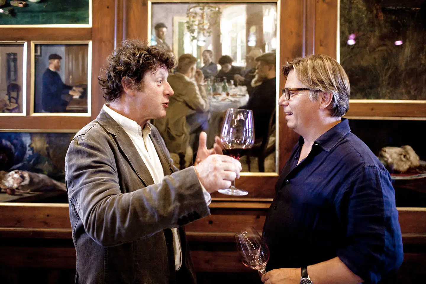 Anselme Selosse(tv.) fotograferet sammen med danske Peter Sisseck(th.) til en vinsmagning i Skagen.