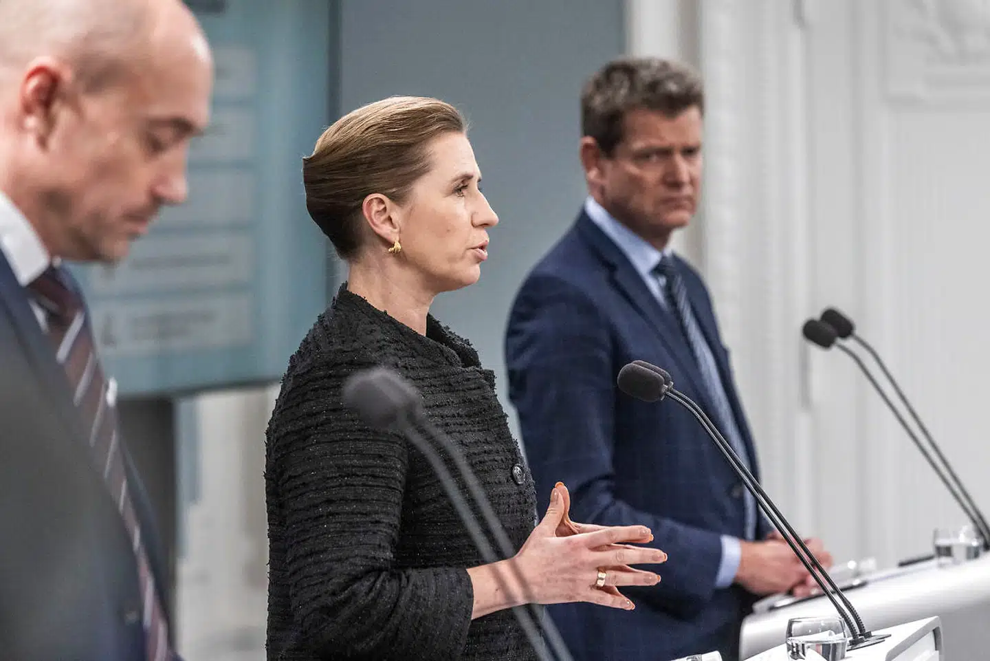 Pressemøde i Spejlsalen i Statsministeriet med nyt om coronasituationen i Danmark. Til stede var statsminister Mette Frederiksen (S), sundhedsminister Magnus Heunicke (S), direktør i Sundhedsstyrelsen Søren Brostrøm og Henrik Ullum, direktør i Statens Serum Institut.
