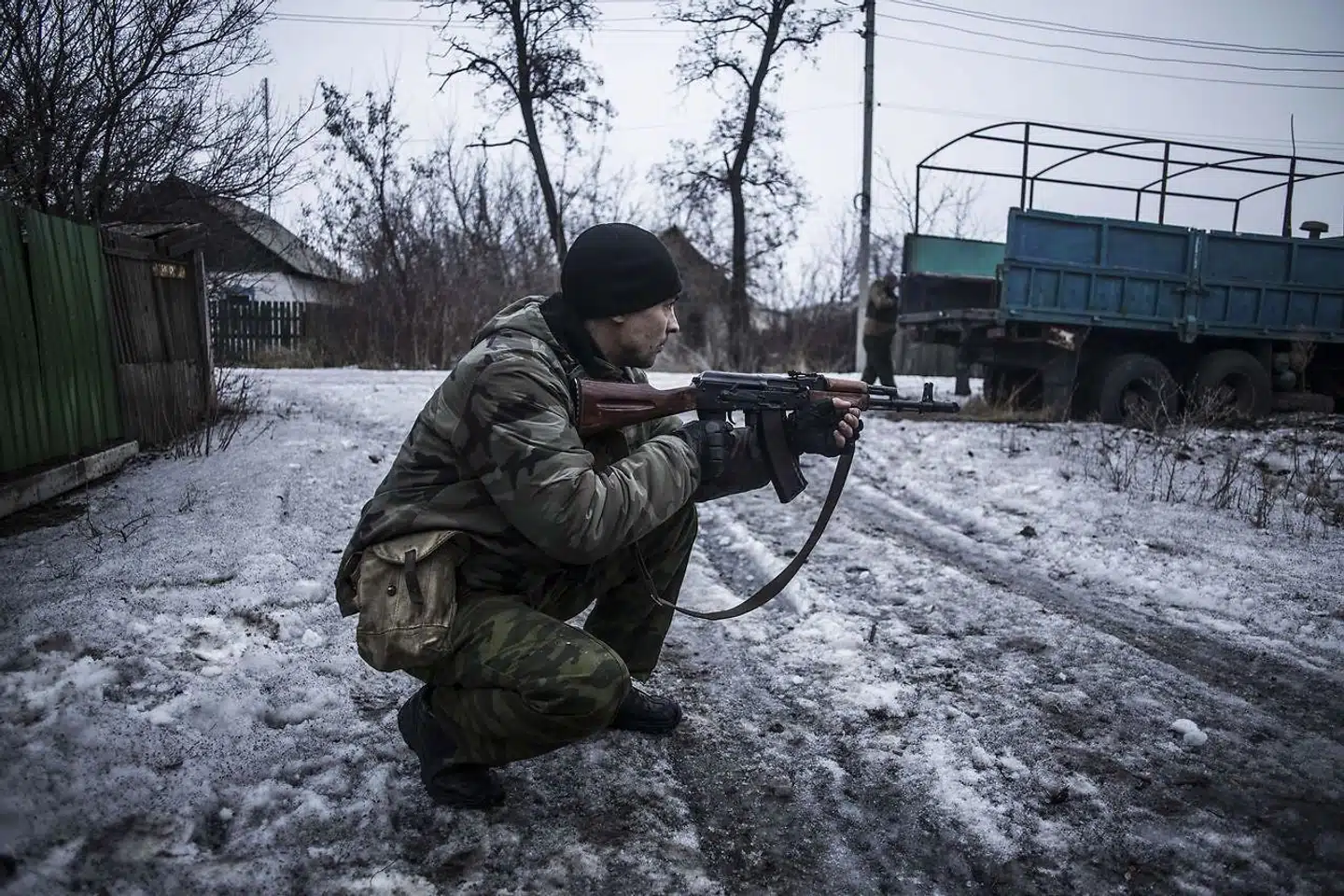 Arkivfoto: Ukraine har mange soldater til stede i området nær grænsen til Rusland. Frygten er, at Rusland vil invadere landet.