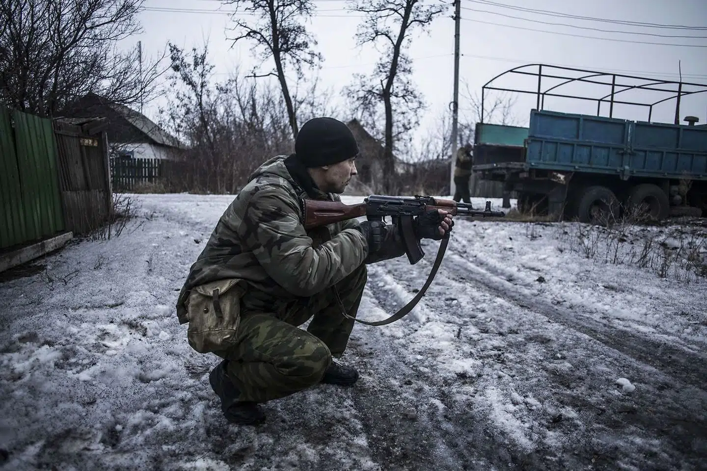 Arkivfoto: Ukraine har mange soldater til stede i området nær grænsen til Rusland. Frygten er, at Rusland vil invadere landet.