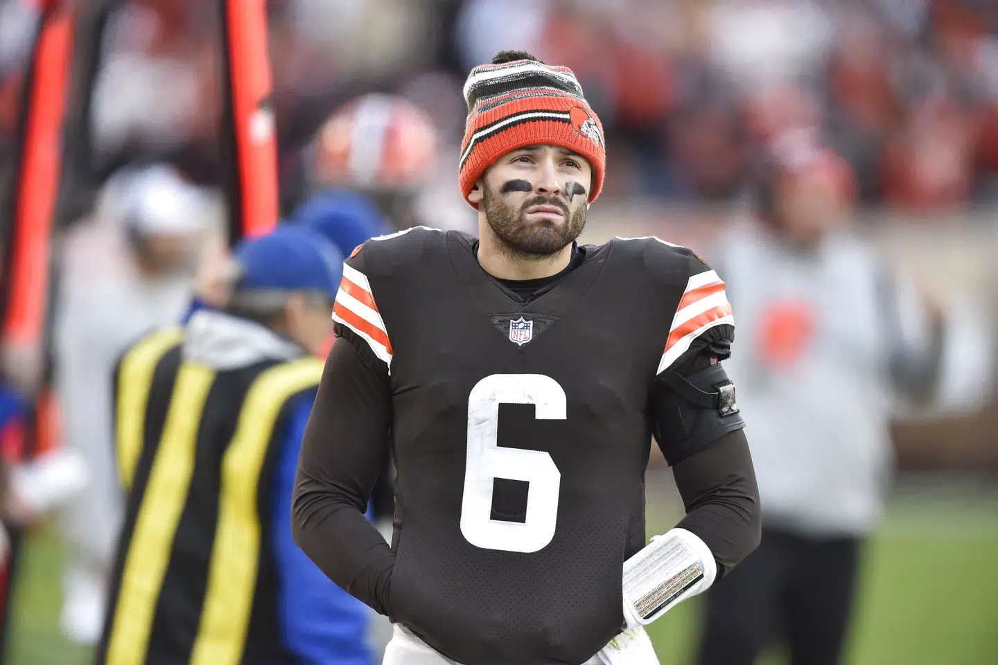 Cleveland Browns' quarterback Baker Mayfield er blandt de NFL-spillere, der onsdag blev testet positive for coronavirus. (Arkivfoto) David Richard/Ritzau Scanpix