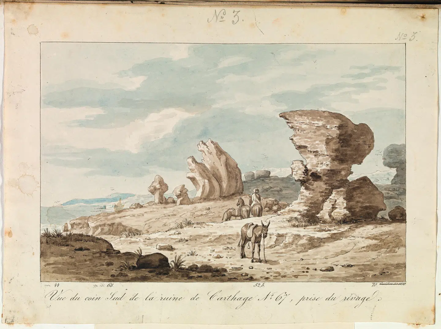 Sådan så Karthago ud, da Christian Tuxen Falbe fandt byen i 1838. Han tegnede selv byen og var den første, der førte bevis for byens beliggenhed i det nuværende Tunesien.