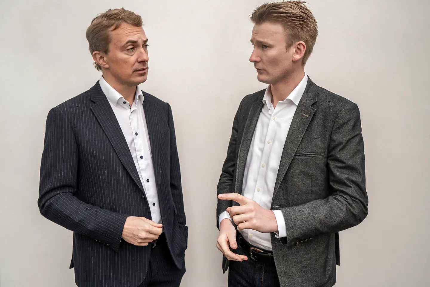 Morten Messerschmidt og Peter Kofod (th.) har sammen meldt deres kandidatur som formand og næstformand i Dansk Folkeparti.