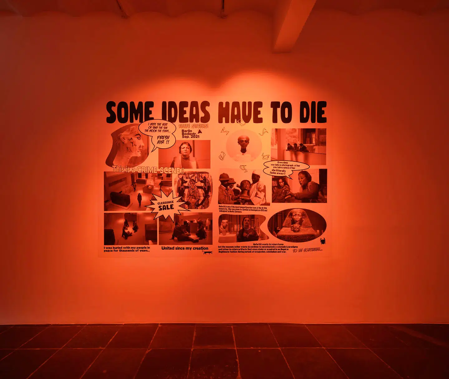 »Jeg synes egentlig ikke, det er op til Vesten at bestemme eller tænke over, hvad der skal ske med de objekter, de har taget fra andre kulturer. Det er igen sådan et colonizer-mindset. Jeg synes, man skal give det hele tilbage og så se, hvad de vil gøre med dem. For det er deres. I kunne tænke over, hvad man overhovedet skal bruge et museum til og finde ud af, hvordan man gerne vil fortælle sit lands colonizer-historie.«