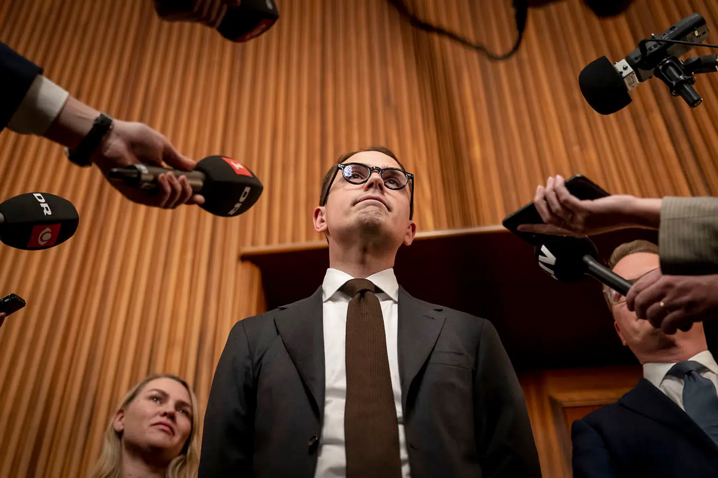 Borgmester Simon Aggesen, K, foran sit kontor på Frederiksberg Rådhus på valgaftenen.