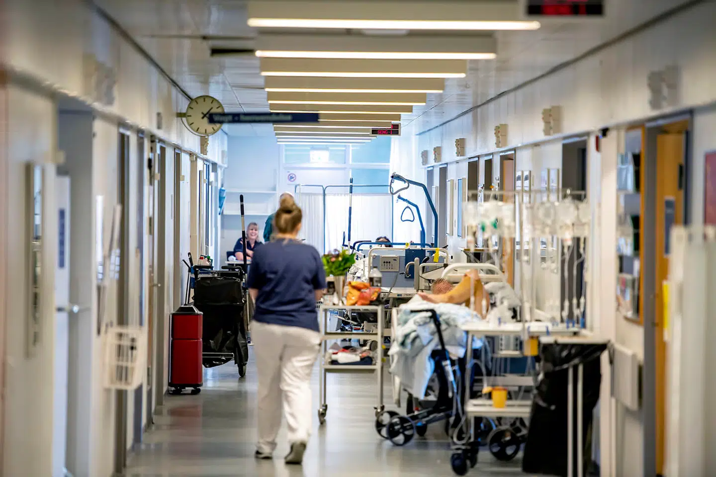 Under sygeplejerskestrejken måtte patienter ligge på gangene, fordi der var pres på sygehusvæsnet.