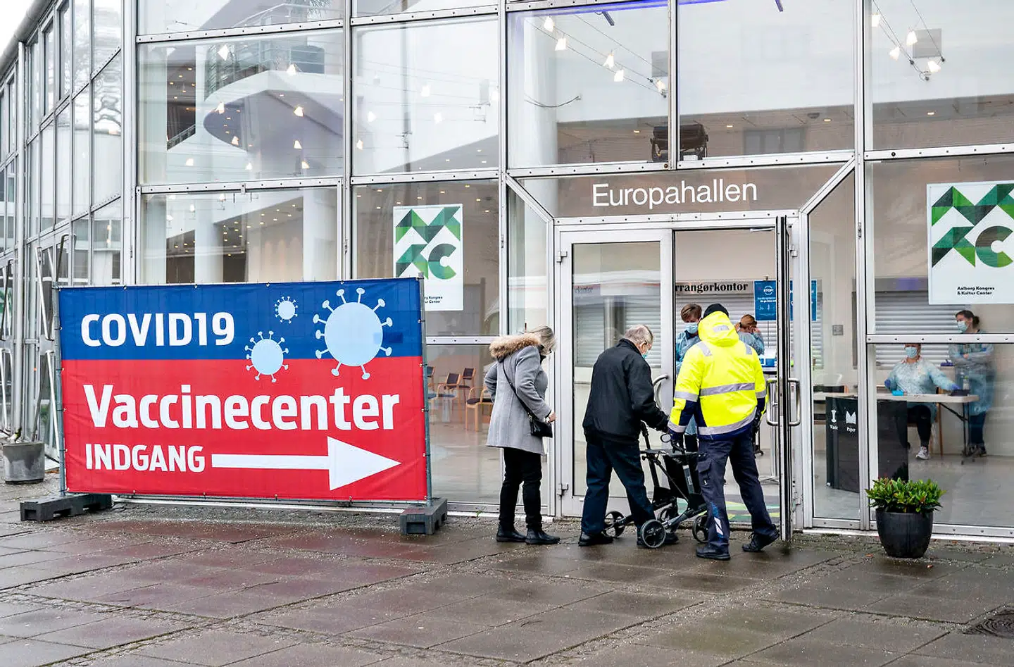 Arkivfoto af vaccinationscenter.