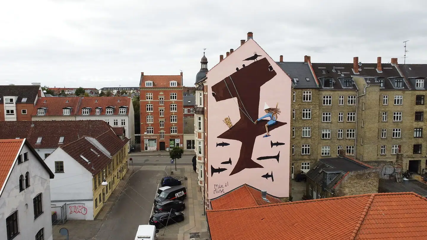 Mie Olises gavlværk er et af de værker, der har fået mest opmærksomhed på Instagram.