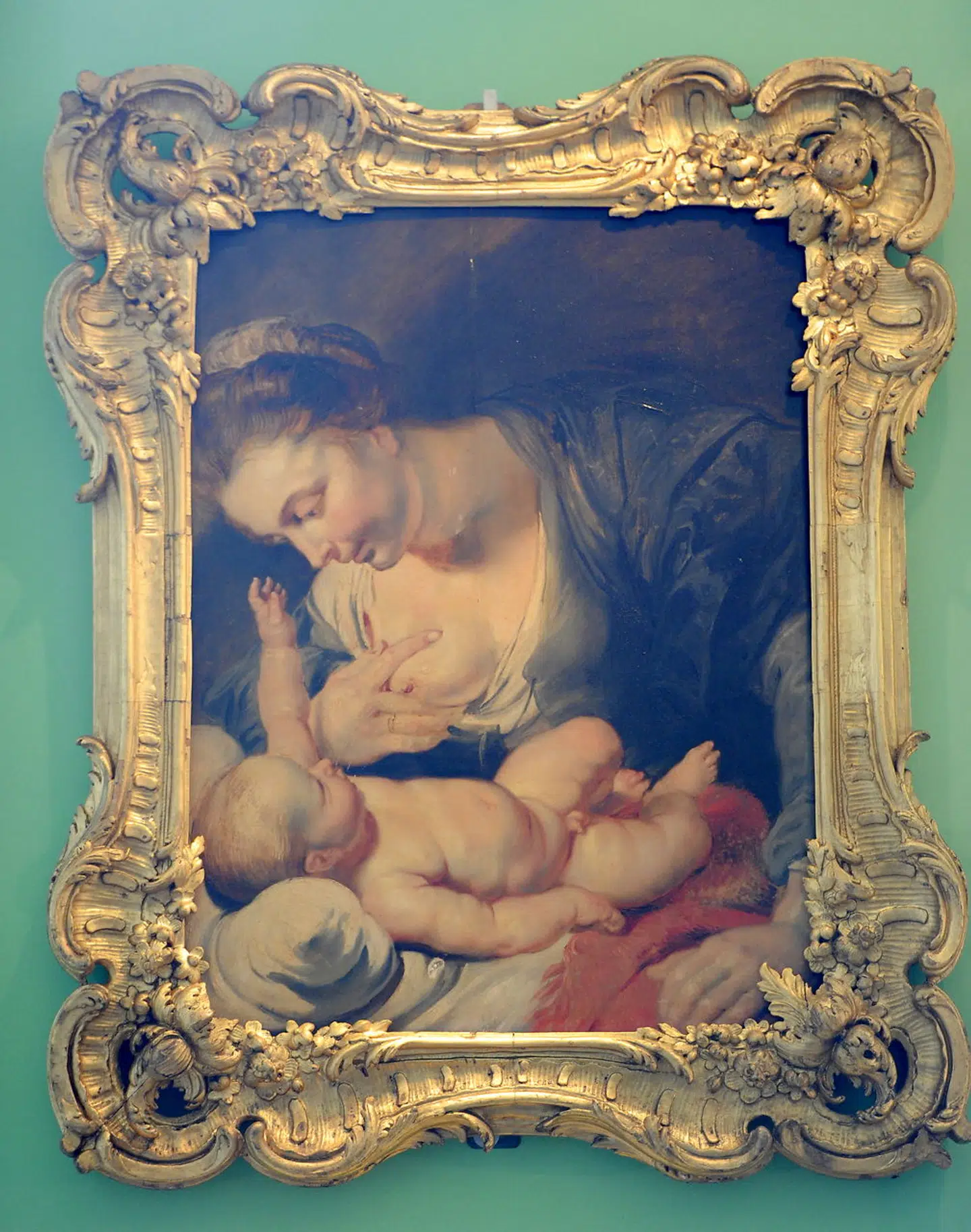 Det er billeder som dette, Peter Paul Rubens' »Maria lactans« fra 1614, der ifølge museerne kan være svære at slå op på sociale medier. Billedet her kan ses på Sanssouci-slottet i Potsdam i Tyskland.