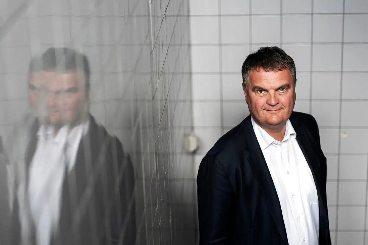Danish Crowns topchef Jais Valeur reagerer på, at kød er i bad standing.