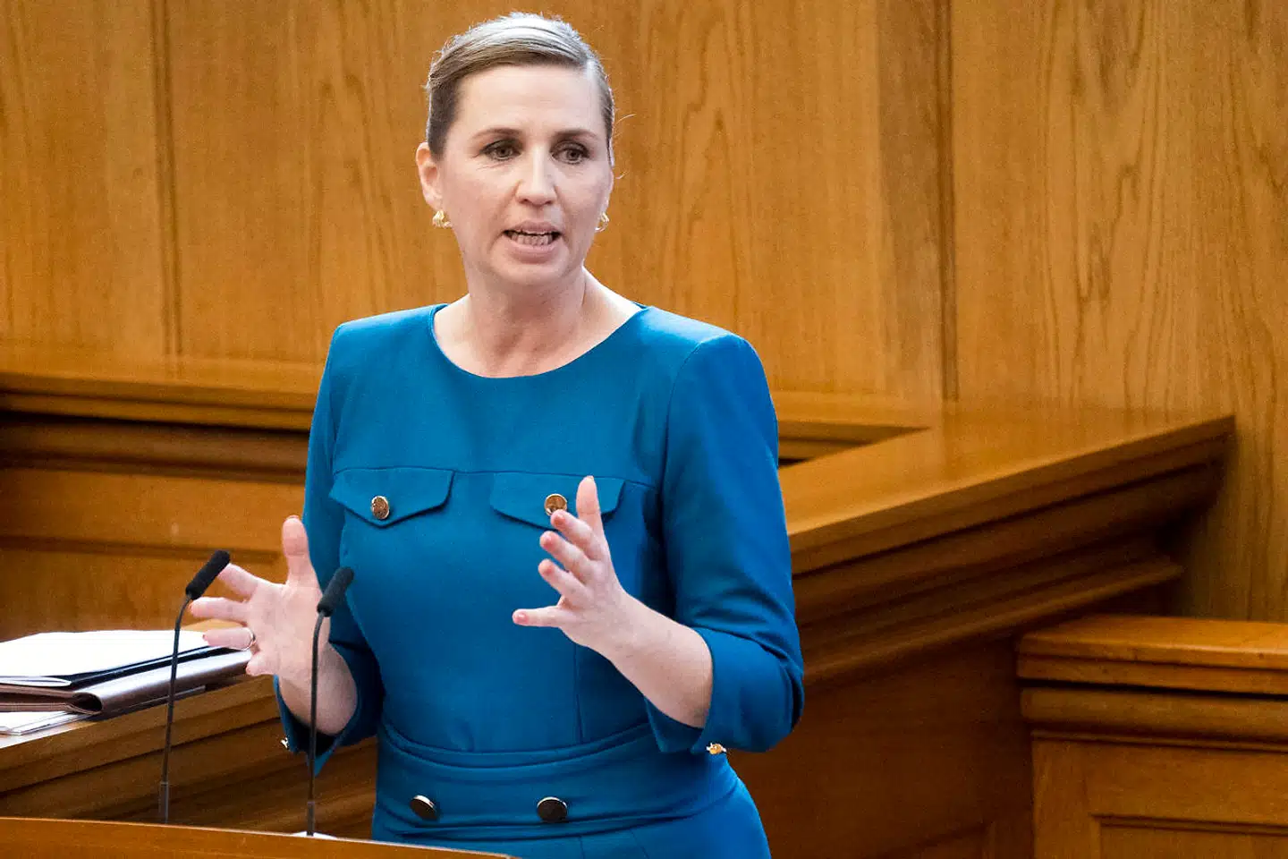 Statsminister Mette Frederiksen (S) til Folketingets åbning, hvor hun løftede sløret for regeringens kommende boligudspil, der skal sikre tusindvis af almene boliger i København.