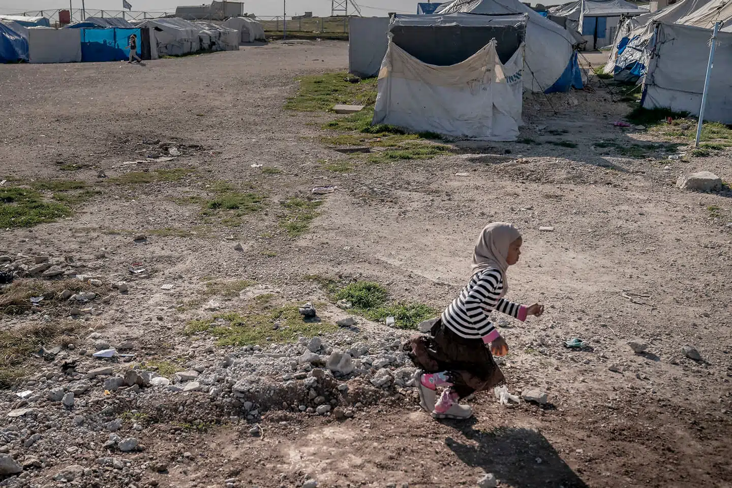 Den kurdiske fangelejr al-Roj i det Nordøstlige Syrien. Nu er 14 børn og tre kvinder på vej hjem.