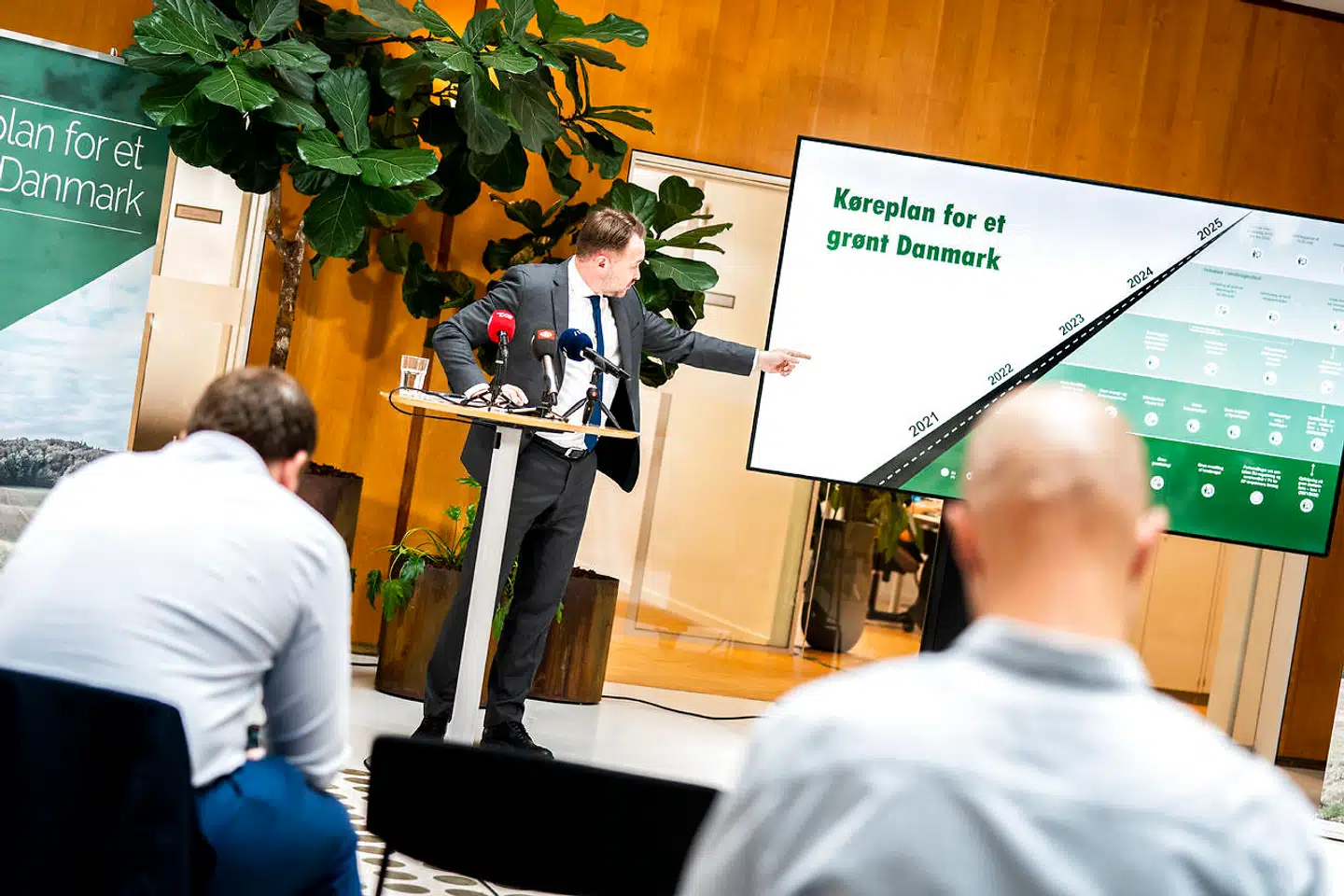 Klimaminister Dan Jørgensen holder pressemøde i Klima, Energi og Forsyningsministeriet. Arkivfoto.