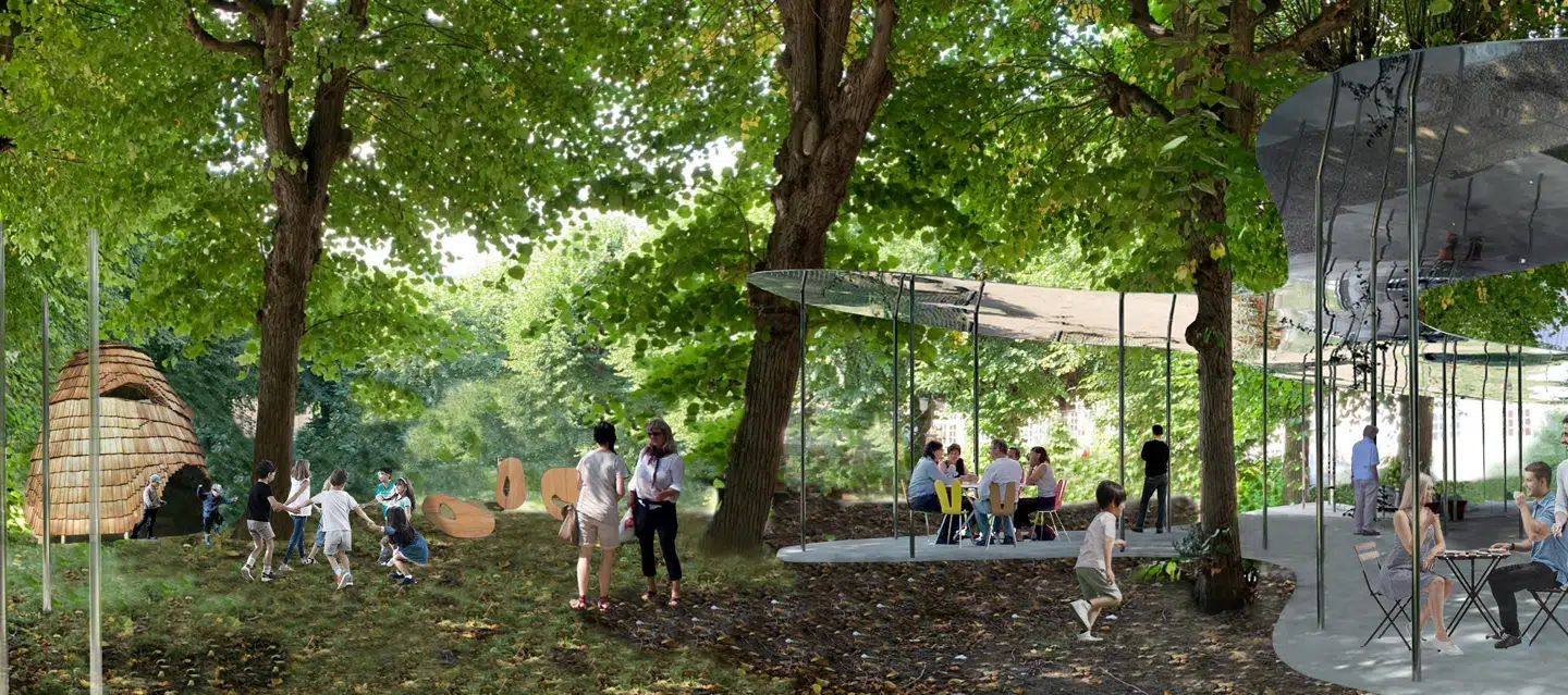 Designmuseum Danmarks have skal udvikles over de næste år, hvor der skal være et »grønt designunivers« med forskellige aktiviteter. Her en foreløbig rendering.