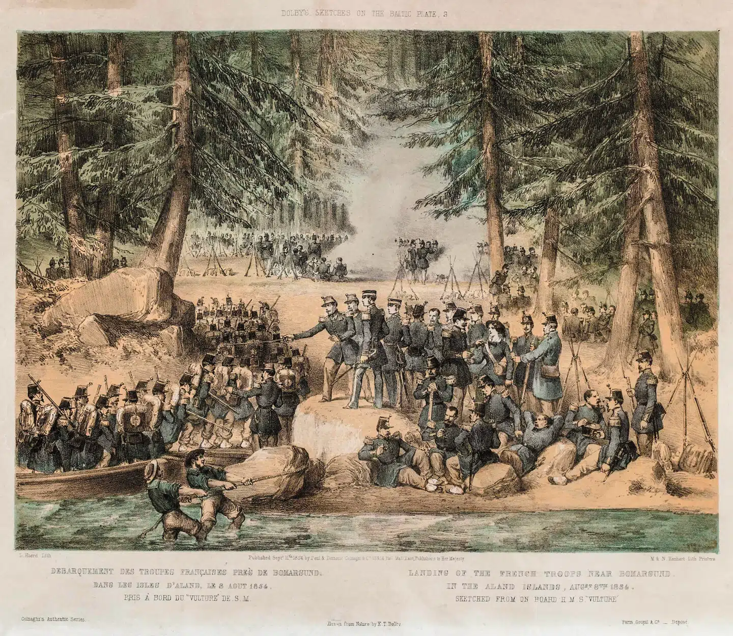 Alt kunne ske i Europa. Riger blev samlet, og landegrænser flyttet. Illustrationen illustrerer denne tilstand meget godt, for den viser franske styrker, der går i land i på Ålandsøerne i 1854. Landgangen var et forsøg på at vinde Sverige til en alliance. Illustration fra bogen.
