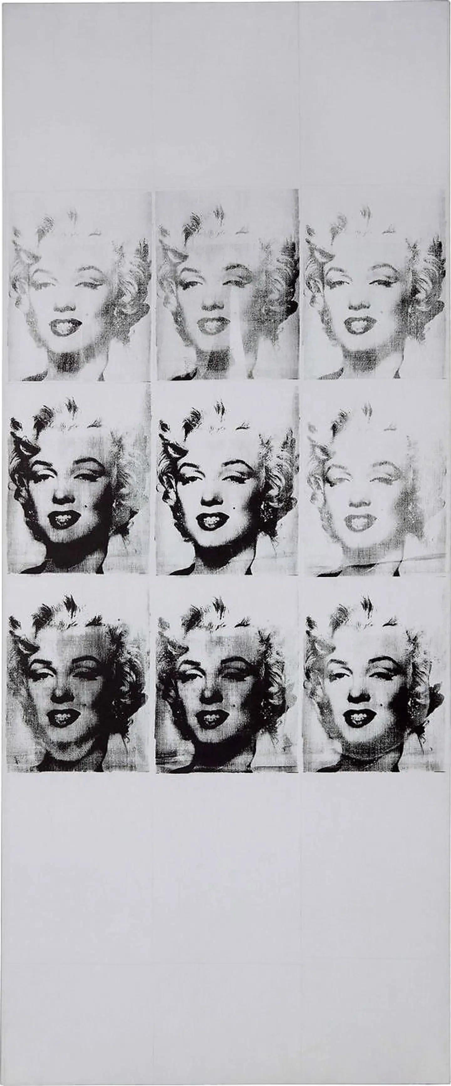 Andy Warhols »Nine Marilyns« fra 1962 med Marilyn Monroe som motiv er vurderet til 40 millioner dollar.