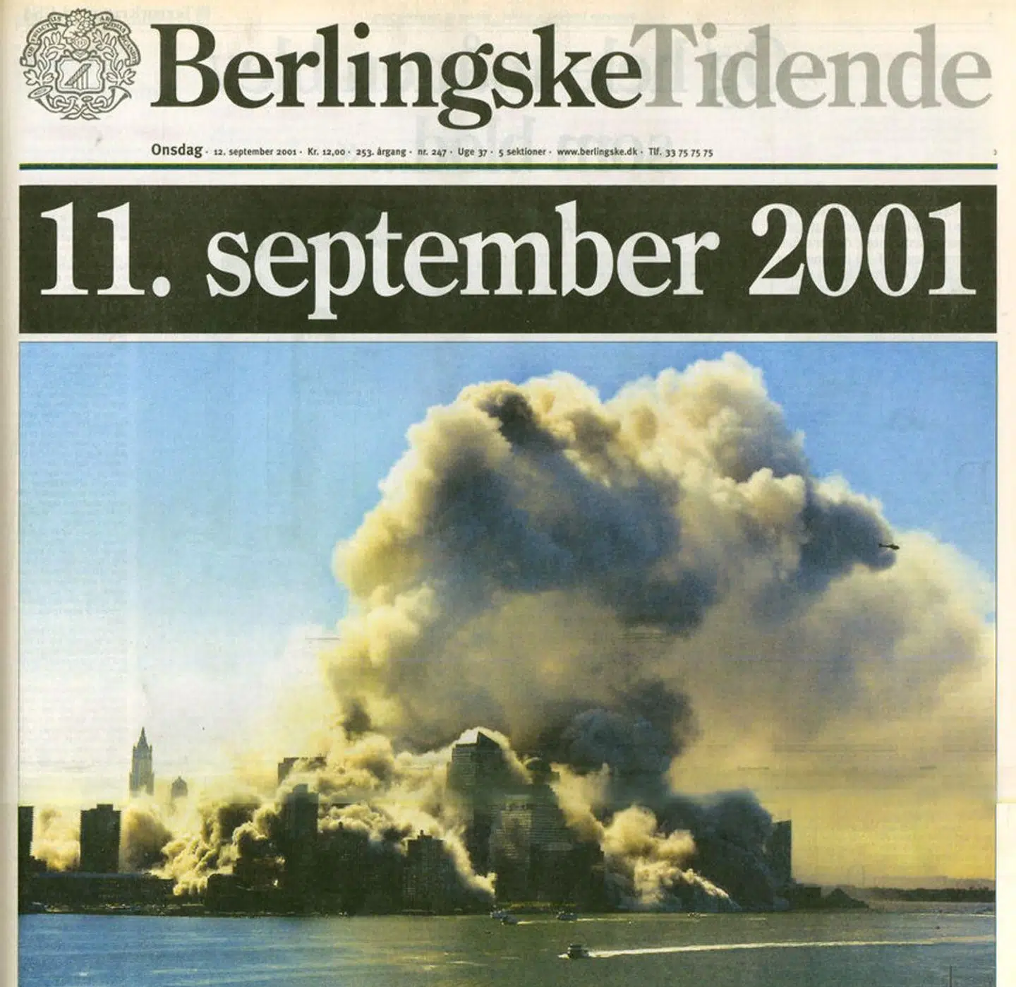 Berlingskes forside 12. september 2001.