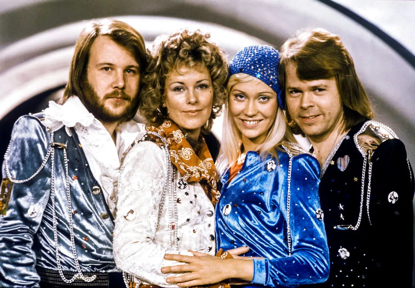 Benny Andersson, Anni-Frid Lyngstad, Agnetha Faltskog og Björn Ulvaeus da de vandt Eurovision med sangen »Waterloo«.