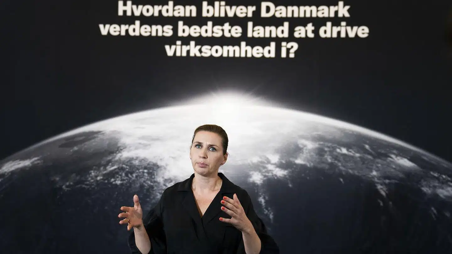 Statsministeren Mette Frederiksen deltog i Dansk Erhvervs årsdag 2021 i Øksnehallen i København onsdag.