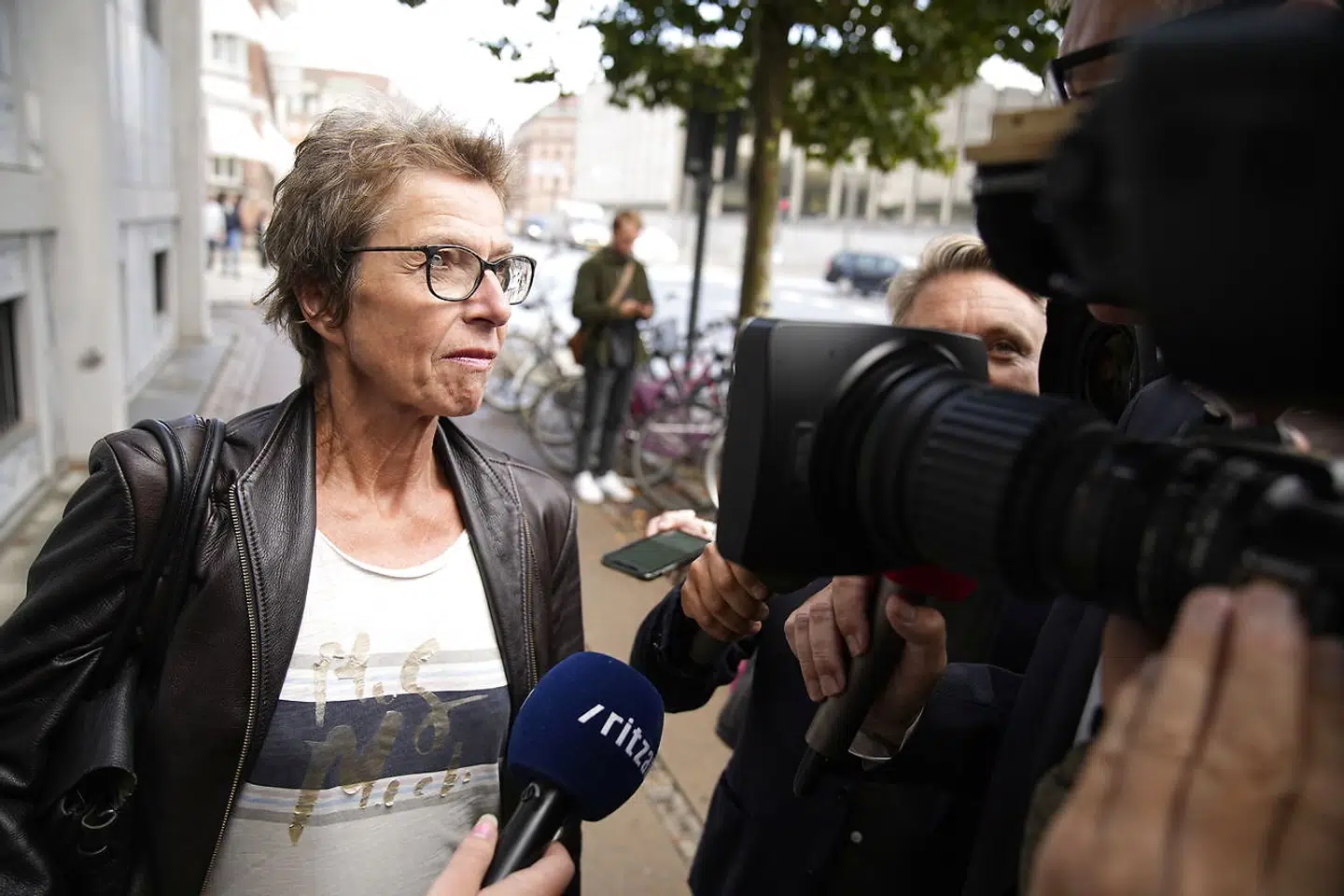 Formand for Dansk Sygeplejeråd Grete Christensen ved ankomst til møde hos beskæftigelsesminister Peter Hummelgaard (S) onsdag eftermiddag.