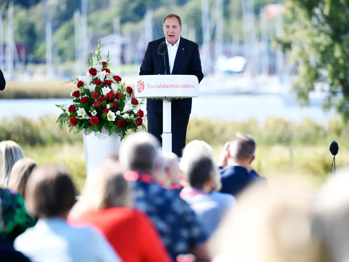 Sveriges statsminister Stefan Löfven (S) holder sommertale.