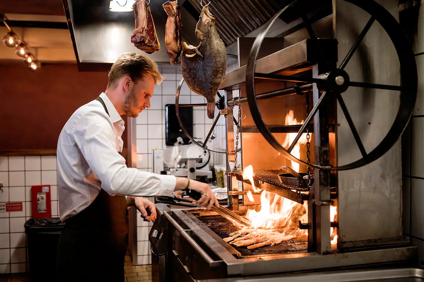 Grillen er omdrejningspunktet i Caminos køkken.