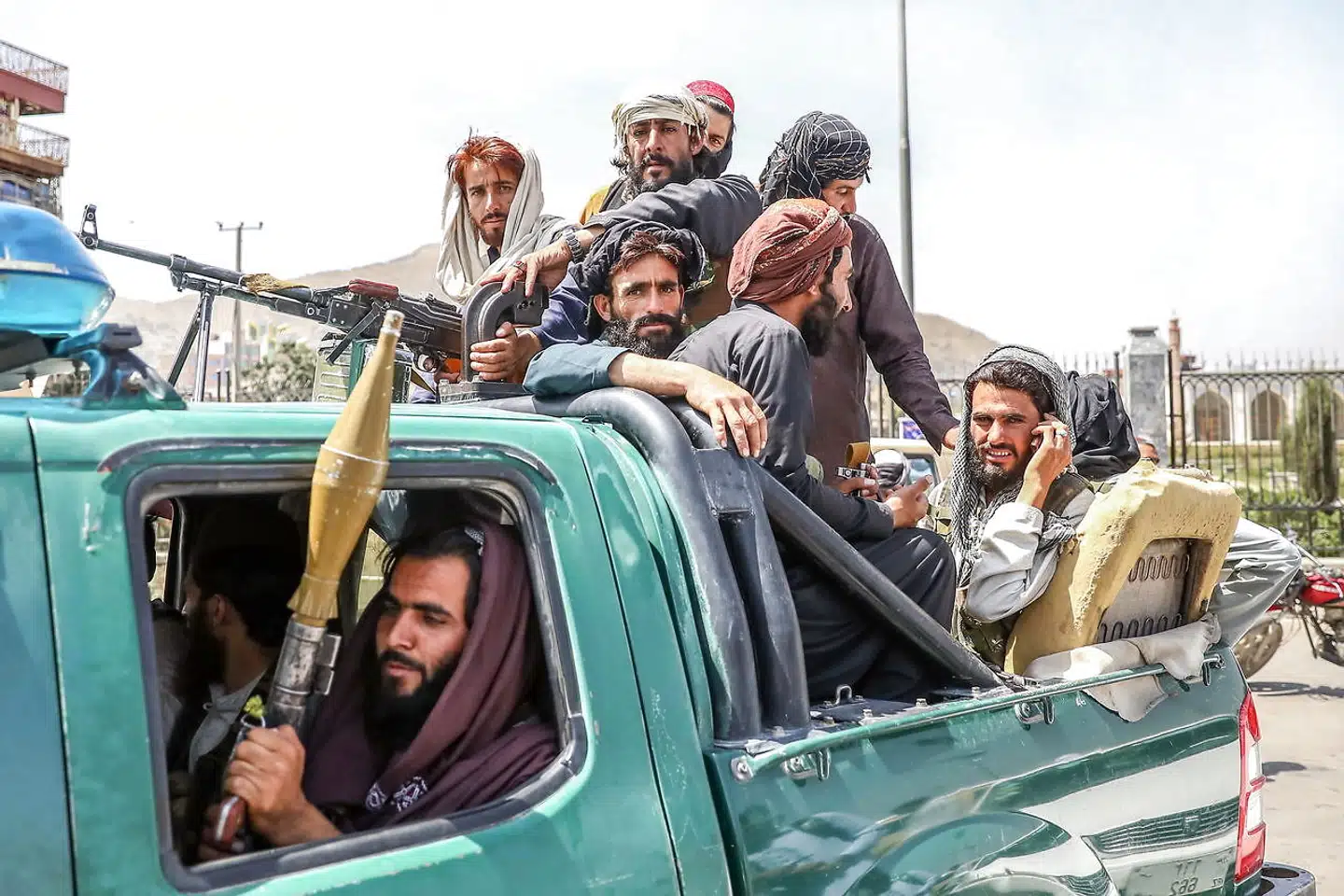 Taleban-krigere i Afghanistans hovedstad, Kabul, 16. august.
