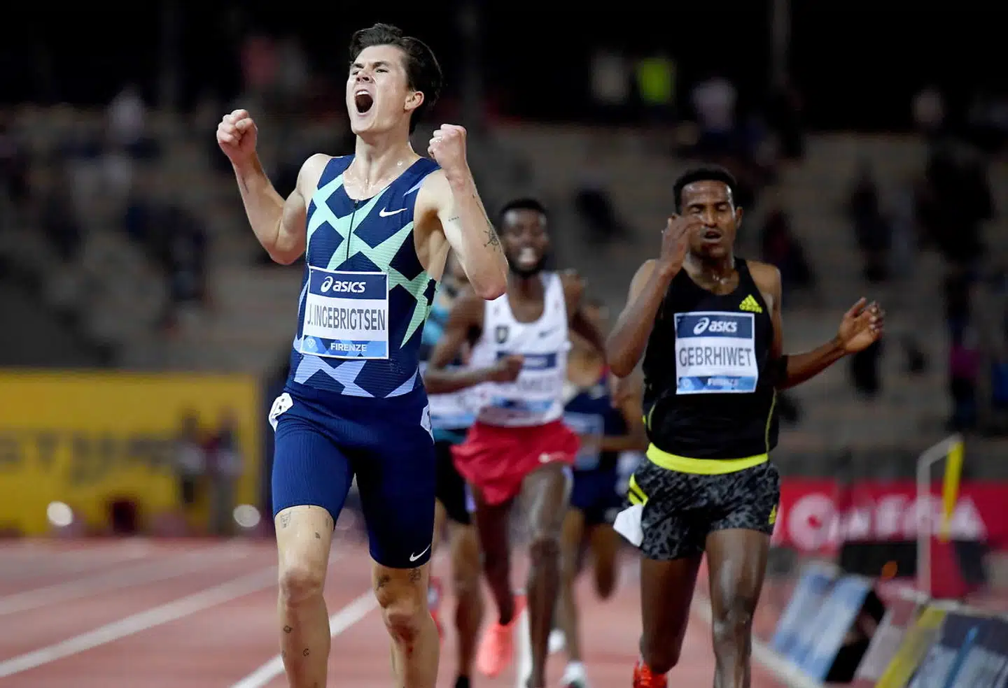 Jakob Ingebrigtsen fejrer endnu en sejr. Det skete denne gang i det 1.500 meter-løb, som fandt sted i Firenze i Italien 10. juni.