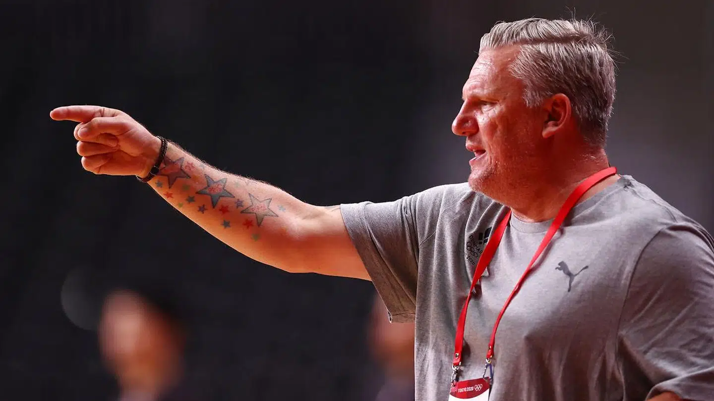 Nikolaj Jacobsen ved Danmarks første OL-kamp REUTERS/Susana Vera