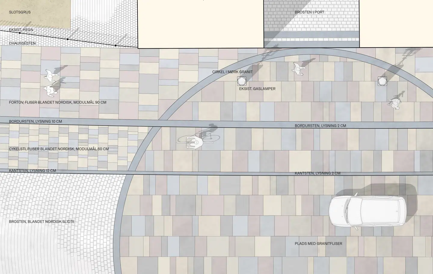 Sådan ser forslaget fra Lytt Landskabsarkitekter til anlæggelsen af granitpladsen ud.