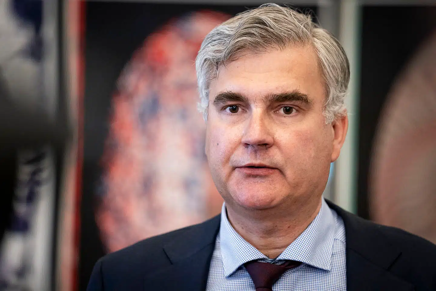 Nye Borgerliges Peter Seier Christensen orienterer om aftale om ekstra studiepladser på de videregående uddannelser efter forhandlinger i Uddannelses- og Forskningsministeriet, i København torsdag den 11. juni 2020.. (Foto: Niels Christian Vilmann/Ritzau Scanpix)