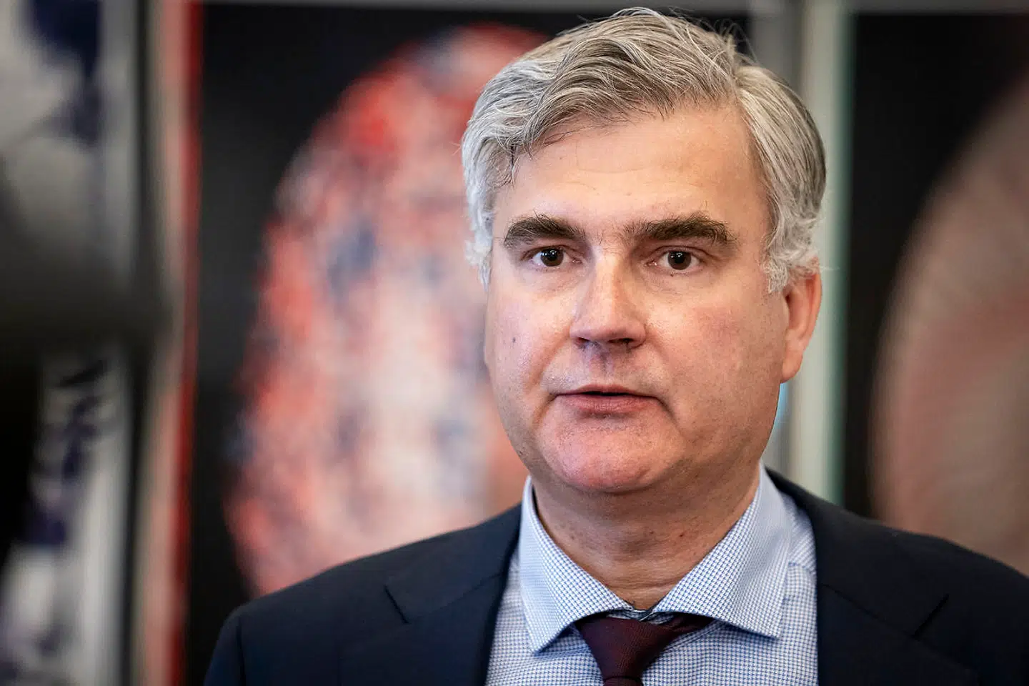 Nye Borgerliges Peter Seier Christensen orienterer om aftale om ekstra studiepladser på de videregående uddannelser efter forhandlinger i Uddannelses- og Forskningsministeriet, i København torsdag den 11. juni 2020.. (Foto: Niels Christian Vilmann/Ritzau Scanpix)