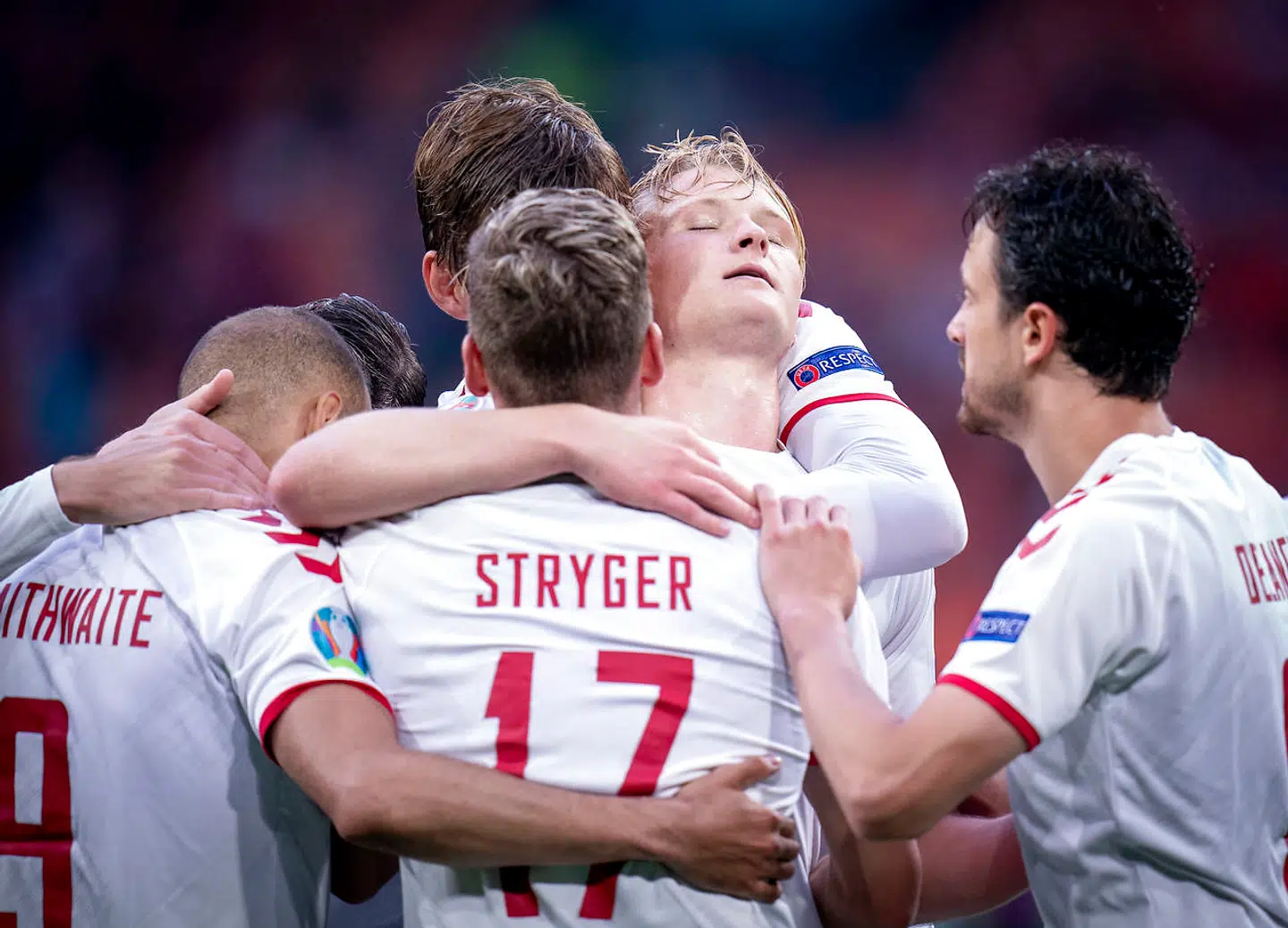 Kasper Dolberg scorede to mål under gårsdagens EM-brag.